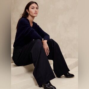 NWT! Banana Republic Navy Siena Slim Wool Wide Leg - Multiple Sizes